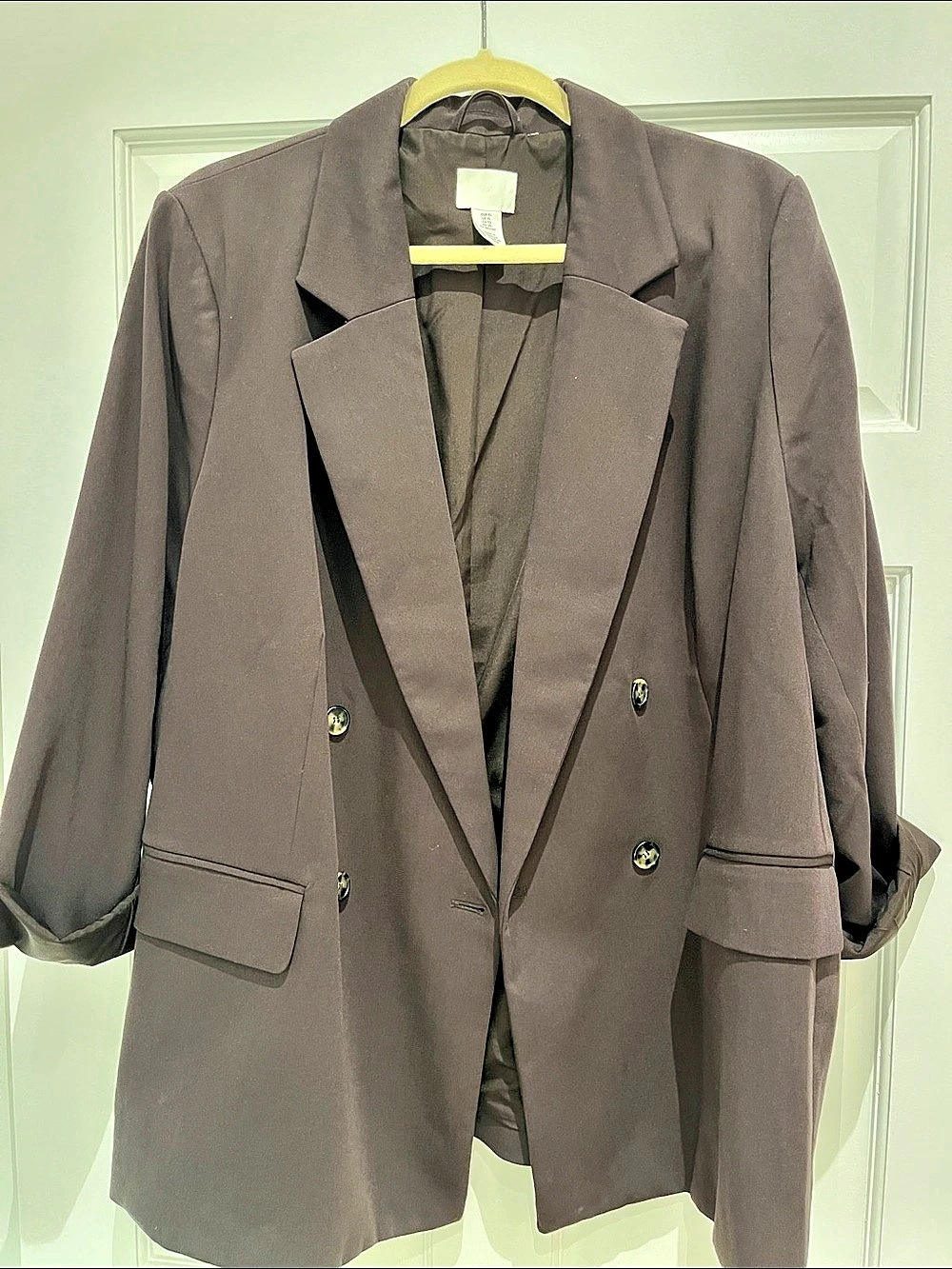 H&M Double-Breasted Blazer Brown